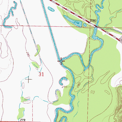 Topographic Map of Hays Creek, MS