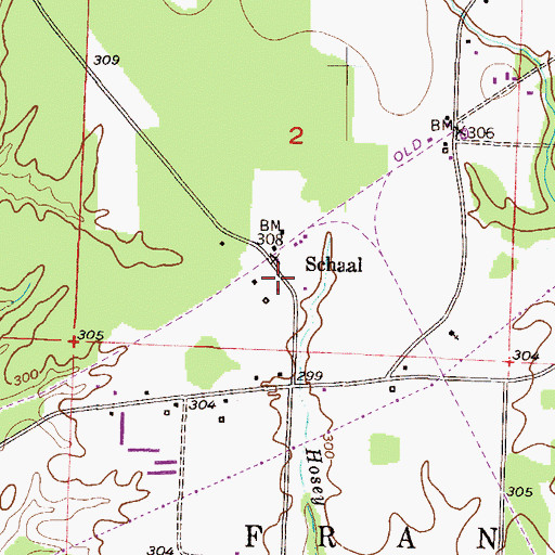 Topographic Map of Schaal, AR