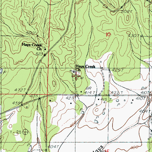 Topographic Map of Hays Creek School, MS