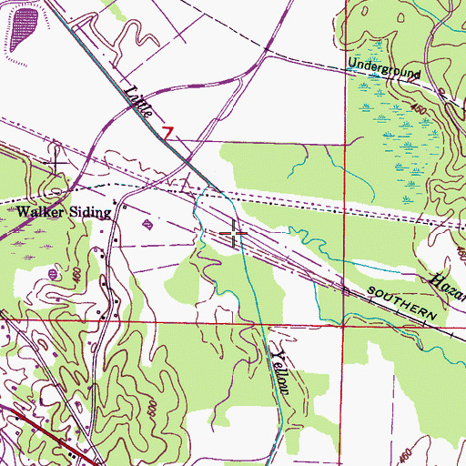Topographic Map of Hazard Branch, MS