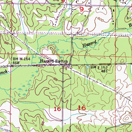 Topographic Map of Hazard Switch, MS
