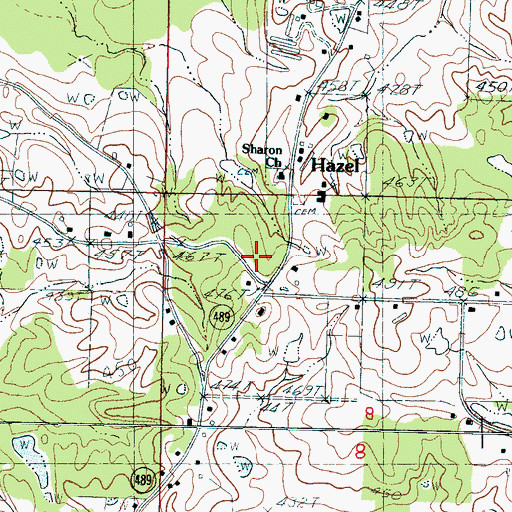 Topographic Map of Hazel, MS