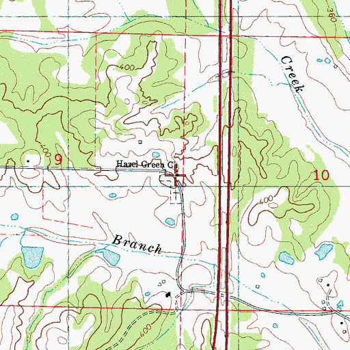 Topographic Map of Hazel Green Church, MS