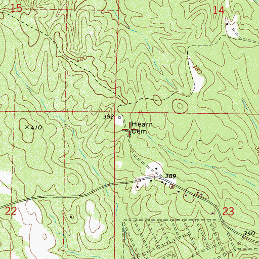 Topographic Map of Hearn Cemetery, MS