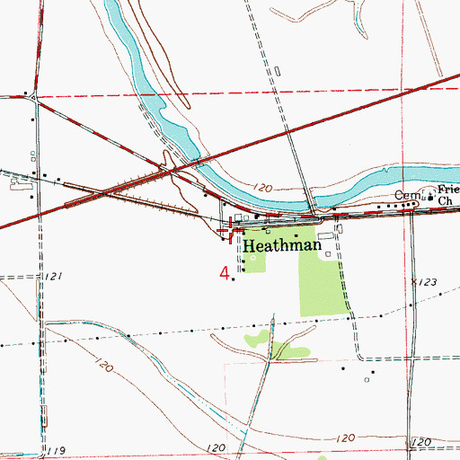 Topographic Map of Heathman, MS