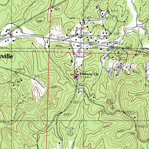 Topographic Map of Hebron Cemetery, MS