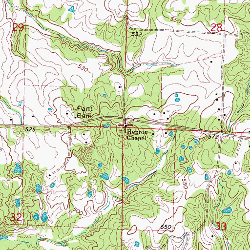 Topographic Map of Hebron Chapel, MS