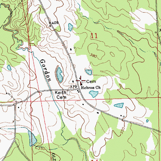 Topographic Map of Hebron Baptist Church, MS