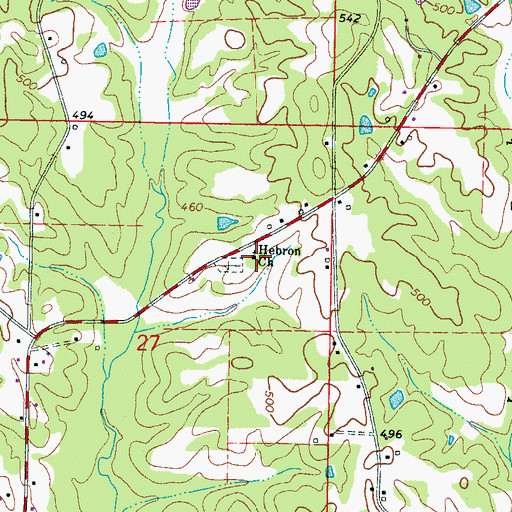 Topographic Map of Hebron Church, MS