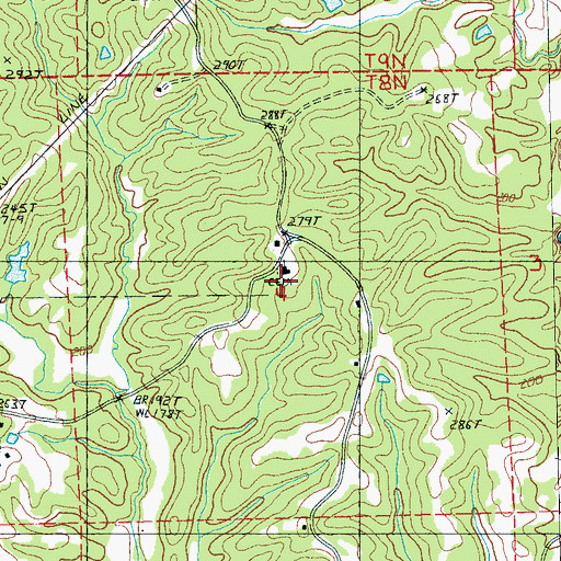 Topographic Map of Hebron Church, MS