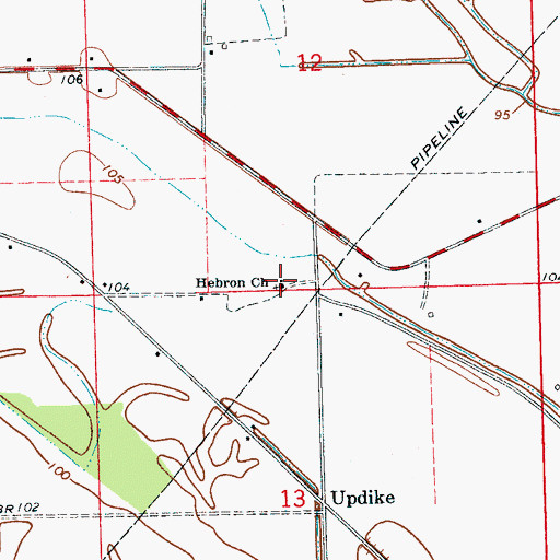 Topographic Map of Hebron Church, MS