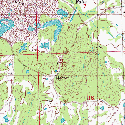 Topographic Map of Hebron Church, MS