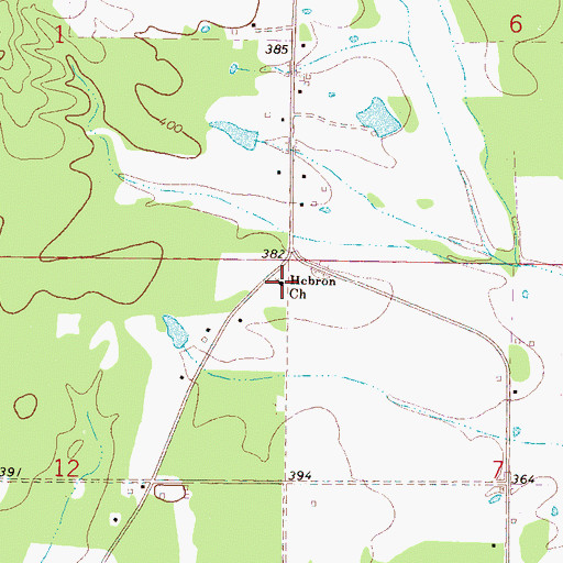 Topographic Map of Hebron Church, MS