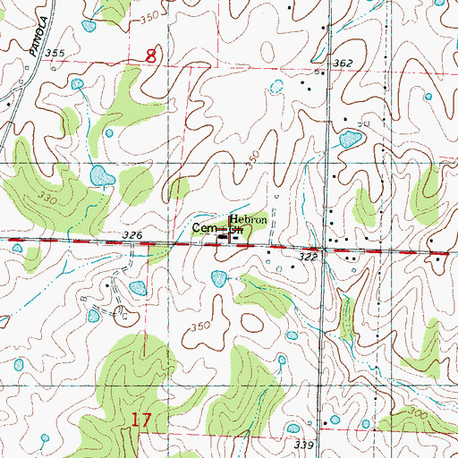 Topographic Map of Hebron Church, MS