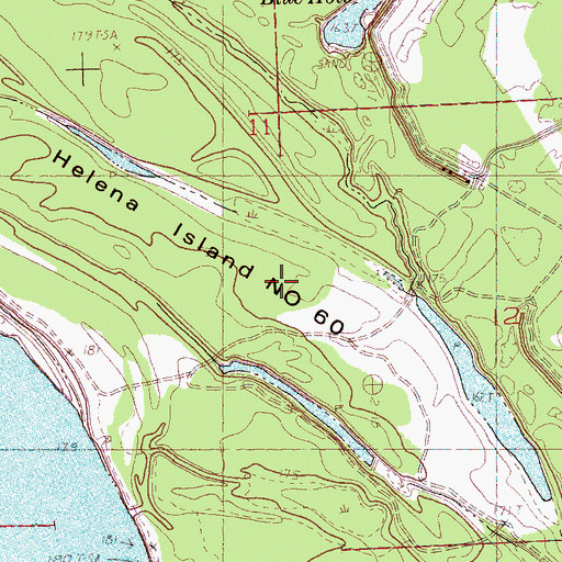 Topographic Map of Helena Island Number Sixty, MS