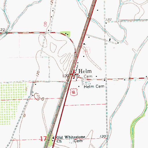 Topographic Map of Helm, MS