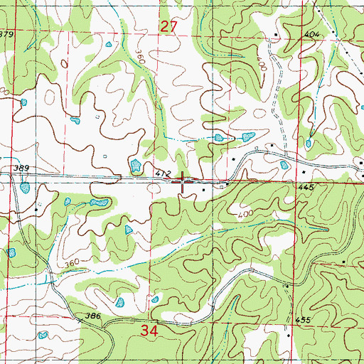 Topographic Map of Henderson School, MS