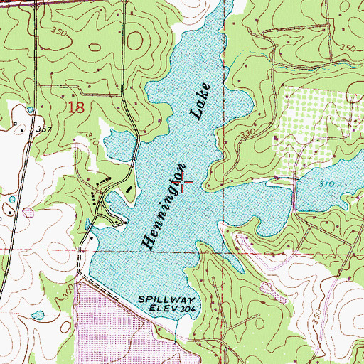 Topographic Map of Hennington Lake, MS