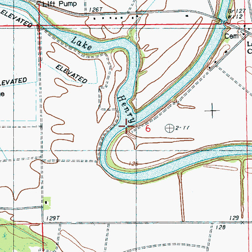 Topographic Map of Lake Henry, MS