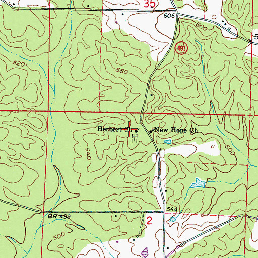 Topographic Map of Herbert Church, MS