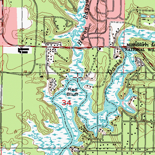 Topographic Map of Heron Bayou, MS