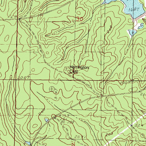 Topographic Map of Herrington Cemetery, MS