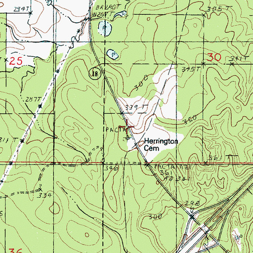 Topographic Map of Herrington Cemetery, MS