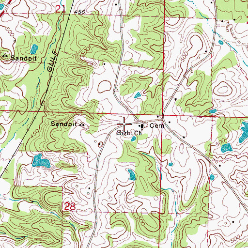 Topographic Map of Hight Church, MS