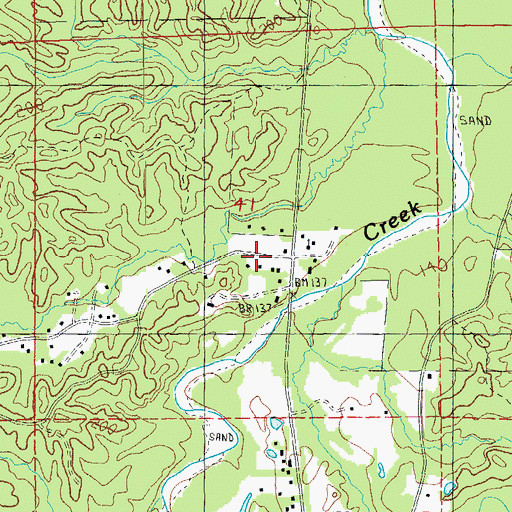 Topographic Map of Highway Village Church, MS