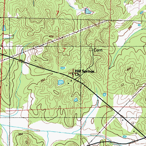 Topographic Map of Hill Springs Church, MS