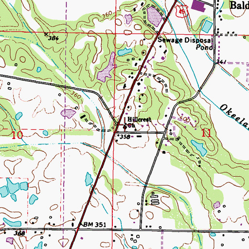 Topographic Map of Hillcrest Church, MS