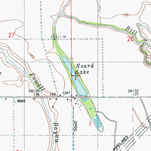 Topographic Map of Hoard Lake, MS