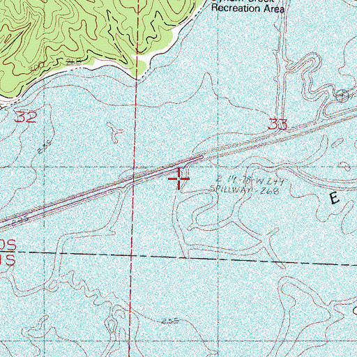 Topographic Map of Hobuck Creek, MS