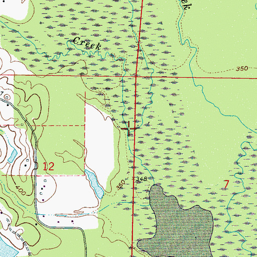 Topographic Map of Hodge Branch, MS