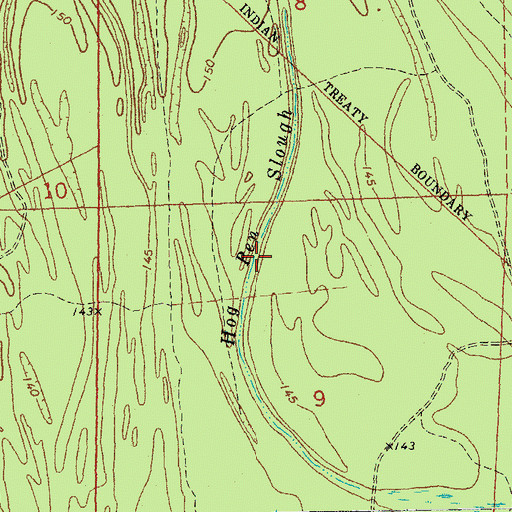 Topographic Map of Hog Pen Slough, MS