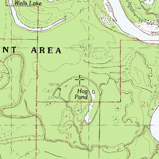 Topographic Map of Hog Pond, MS