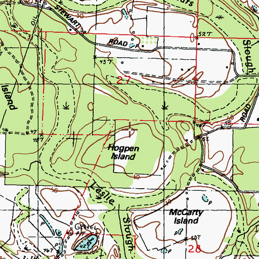 Topographic Map of Hogpen Island, MS