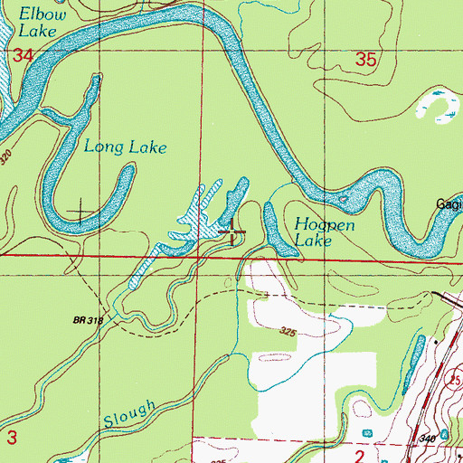Topographic Map of Hogpen Lake, MS