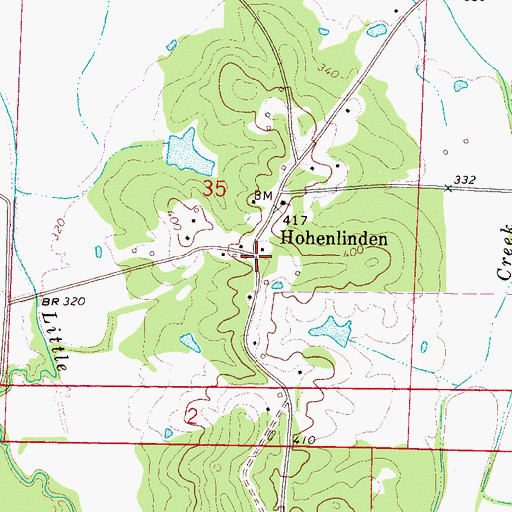 Topographic Map of Hohenlinden, MS