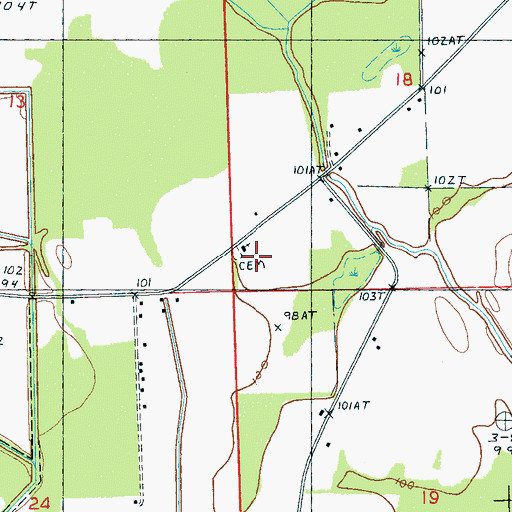 Topographic Map of Holaday Chapel, MS