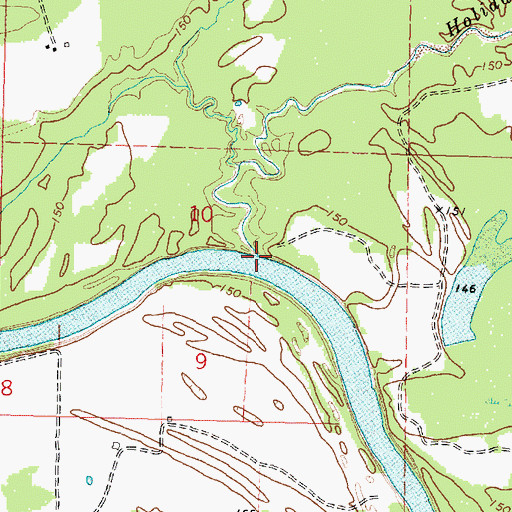 Topographic Map of Holiday Creek, MS