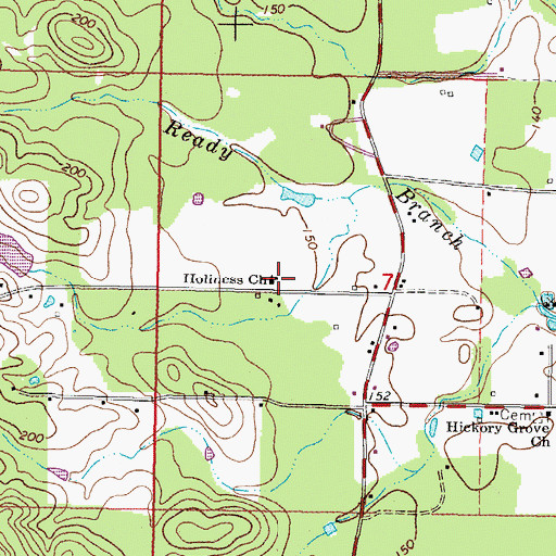 Topographic Map of Holiness Church, MS