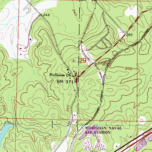 Topographic Map of Holiness Church, MS