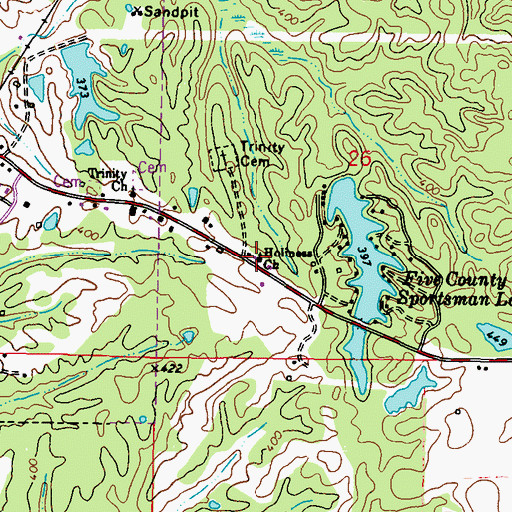Topographic Map of Holiness Church, MS