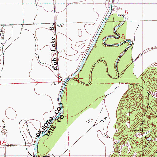 Topographic Map of Holly Branch, MS
