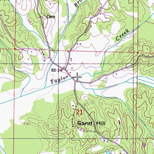Topographic Map of Holly Branch, MS