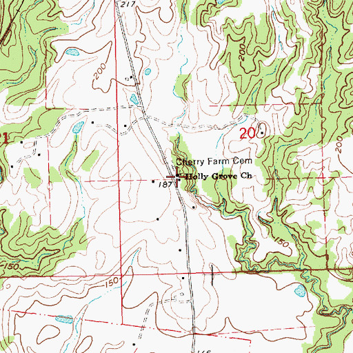 Topographic Map of Holly Grove Baptist Church, MS