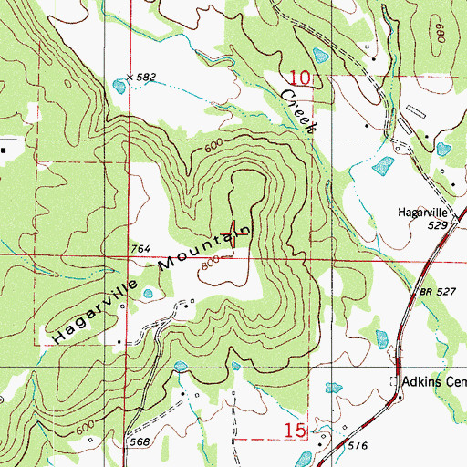 Topographic Map of Hagarville Mountain, AR