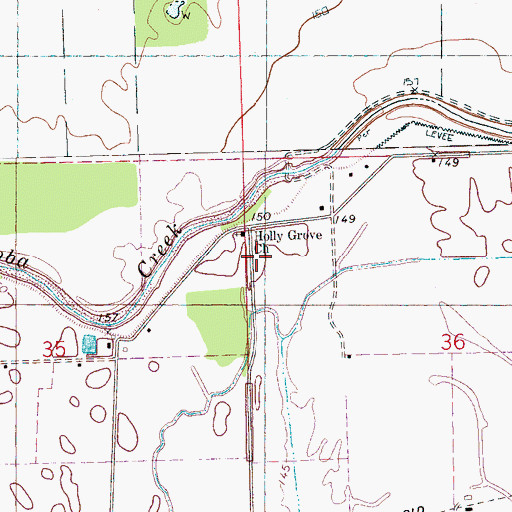 Topographic Map of Holly Grove Church, MS