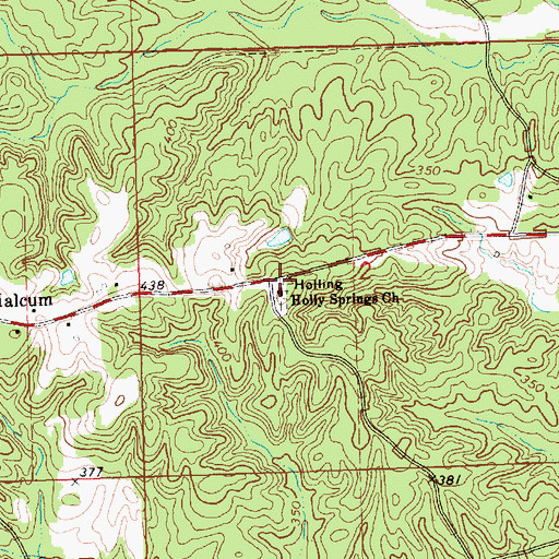 Topographic Map of Holly Springs Church, MS